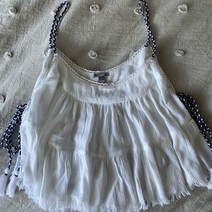 Aerie White Beachy Tank Top